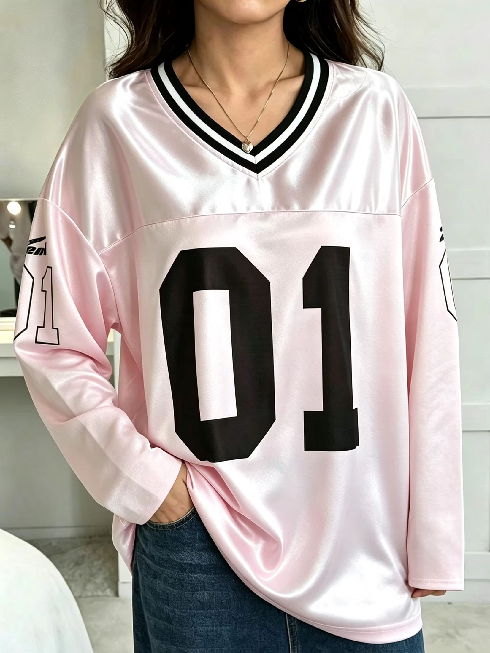 Vintage Fashion Streetwear - メンズ・レディース ヴィンテージ 長袖 オーバーサイズ 01 ナンバープリント