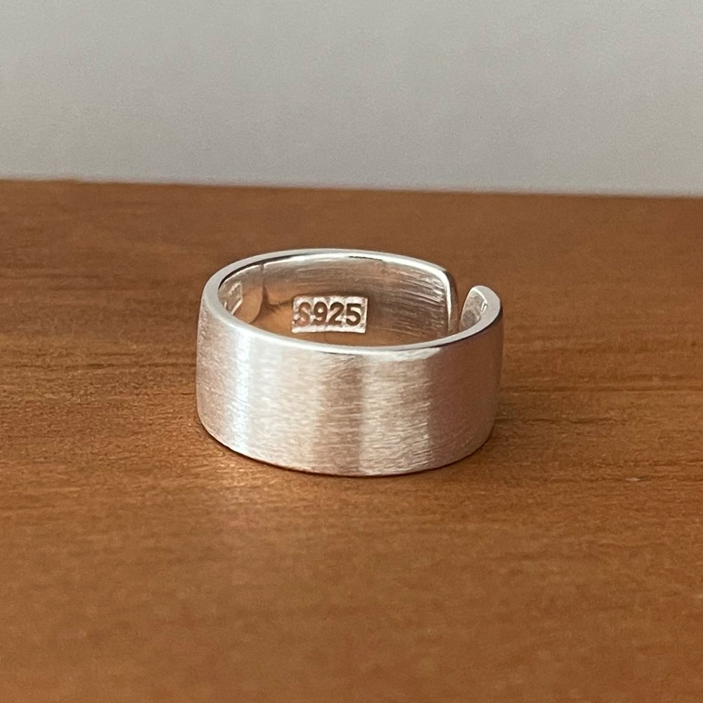 Vintage Fashion Rings - BF クラブ 925 スターリングシルバーリング女性のためのシンプルな指オープンヴィンテージ手作りワイドスムーズリングアレルギーパーティー誕生日ギフト