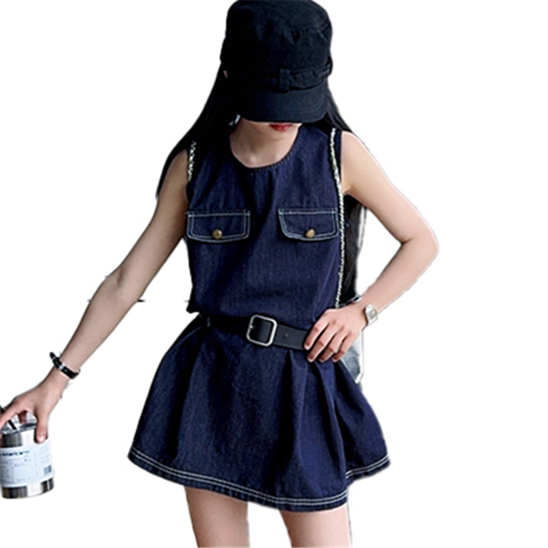 スタイリッシュなキッズファッションデニムボディスーツドレス女 - Vintage Fashion Streetwear のレビューと価格