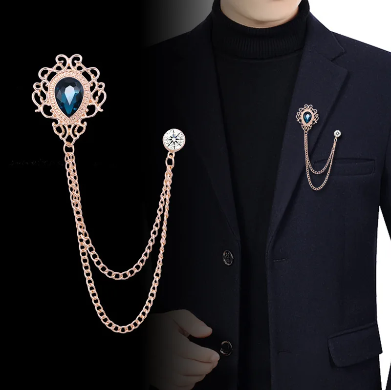 新しいヴィンテージタッセルチェーンラインストーンクリスタルラ - Vintage Fashion Mens のレビューと価格