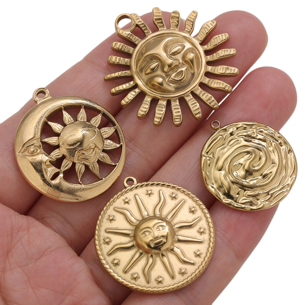 5 個 PVD ゴールドチャームステンレス鋼サンチャームヴィ - Vintage Fashion Tumblr のレビューと価格