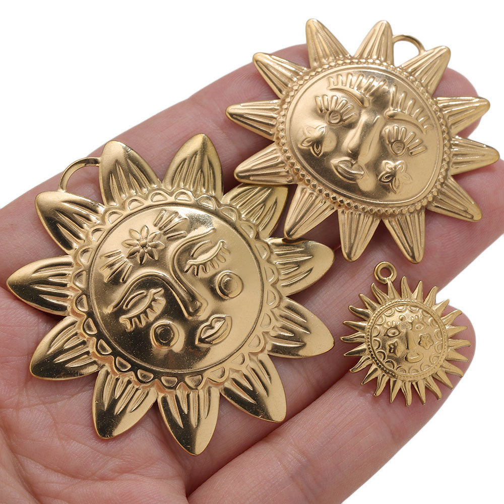 5 個 PVD ゴールドチャームステンレス鋼サンチャームヴィ - Vintage Fashion Tumblr のレビューと価格