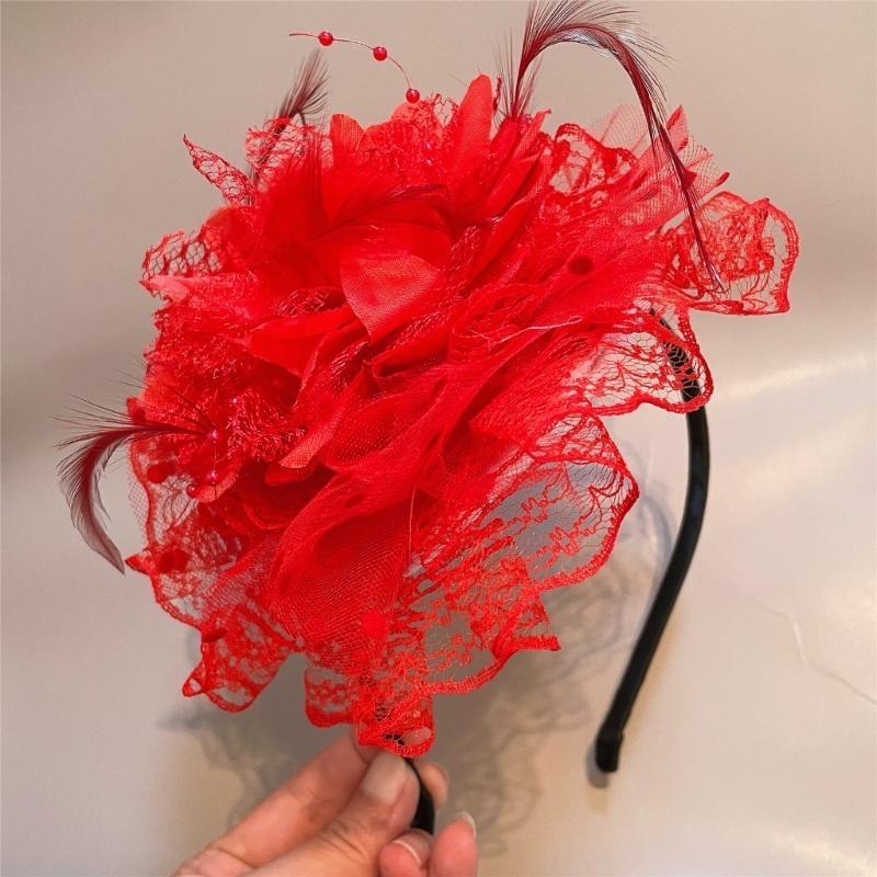 a52eレースフラワーヘアフープ女性ヴィンテージ1920年 - Vintage Fashion Events のレビューと価格