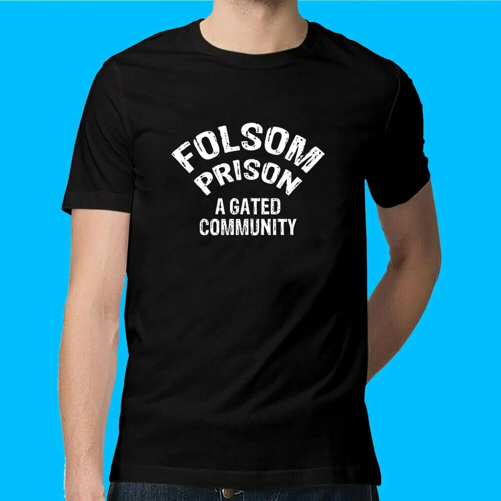 フォルサム州立刑務所ゲート付きコミュニティ面白いTシャツサイ - Vintage Fashion Community のレビューと価格