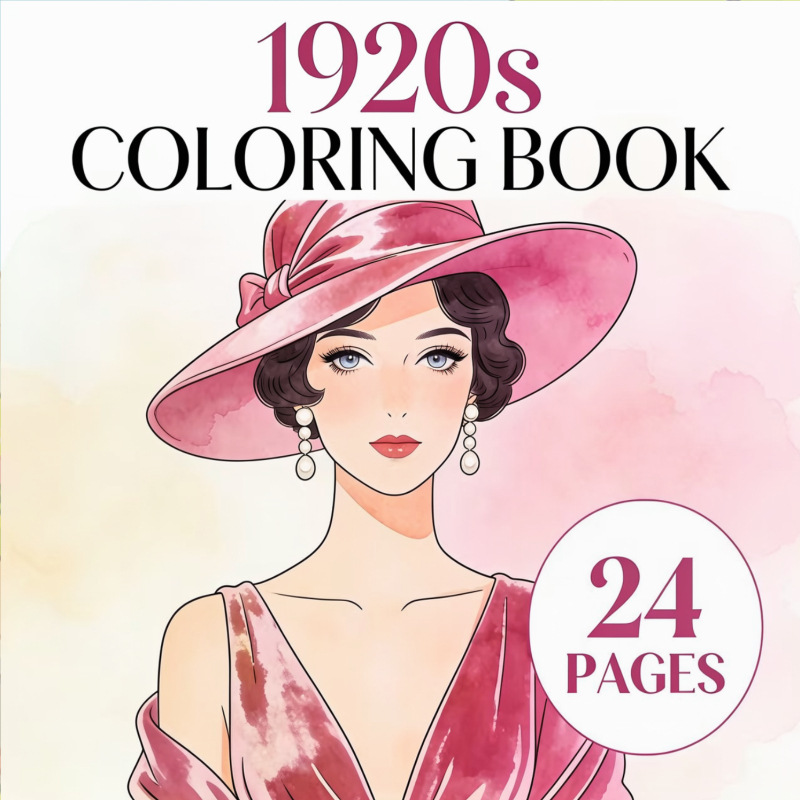 1920年代の塗り絵ブック 24ページ ヴィンテージ フラッ - Vintage Fashion Coloring Pages のレビューと価格