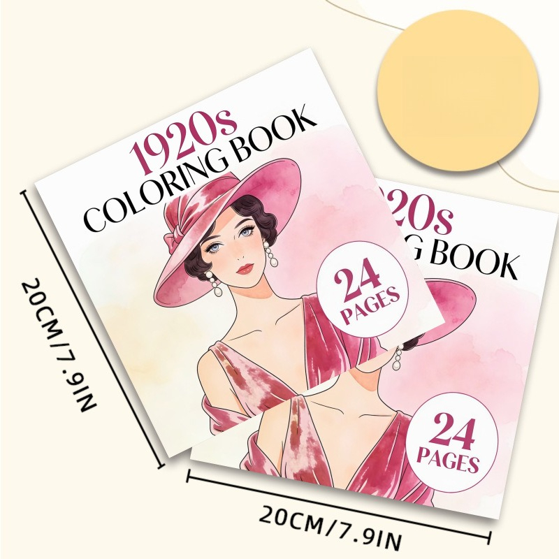 1920年代の塗り絵ブック 24ページ ヴィンテージ フラッ - Vintage Fashion Coloring Pages のレビューと価格