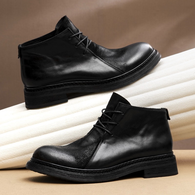 ヴィンテージメンズ本革ブーツ高級手作り 2026 春秋ファッ - Vintage Fashion Mens のレビューと価格