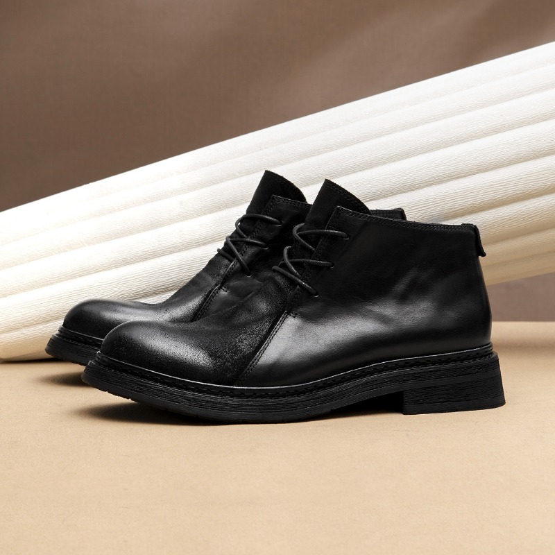 ヴィンテージメンズ本革ブーツ高級手作り 2026 春秋ファッ - Vintage Fashion Mens のレビューと価格