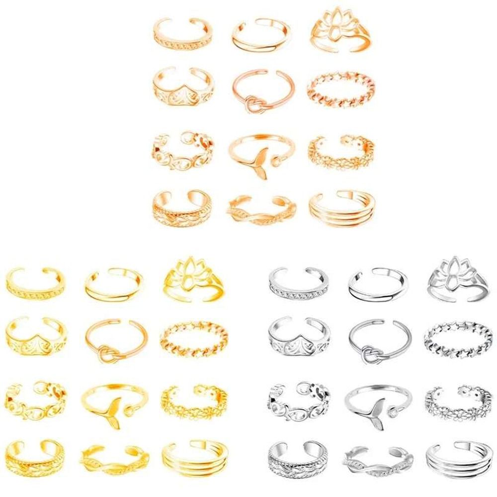 合金ビーチフットアクセサリー蓮の花ファッションジュエリー韓国 - Vintage Fashion Rings のレビューと価格
