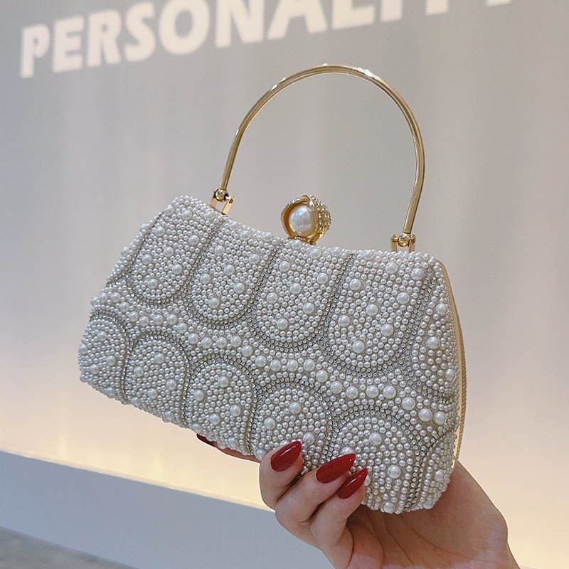 2025年ヴィンテージパールビーズクラッチバッグ、女性用刺繍 - Vintage Fashion Events のレビューと価格