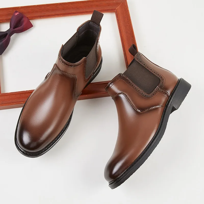 ヴィンテージメンズレザーオックスフォードブーツ高級ハンドメイ - Vintage Fashion Mens のレビューと価格