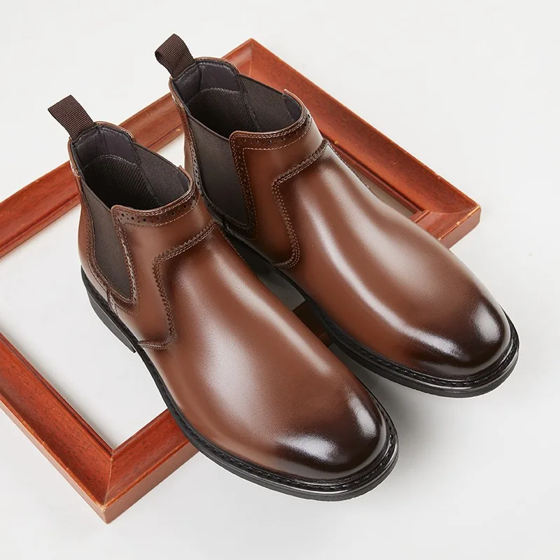 ヴィンテージメンズレザーオックスフォードブーツ高級ハンドメイ - Vintage Fashion Mens のレビューと価格
