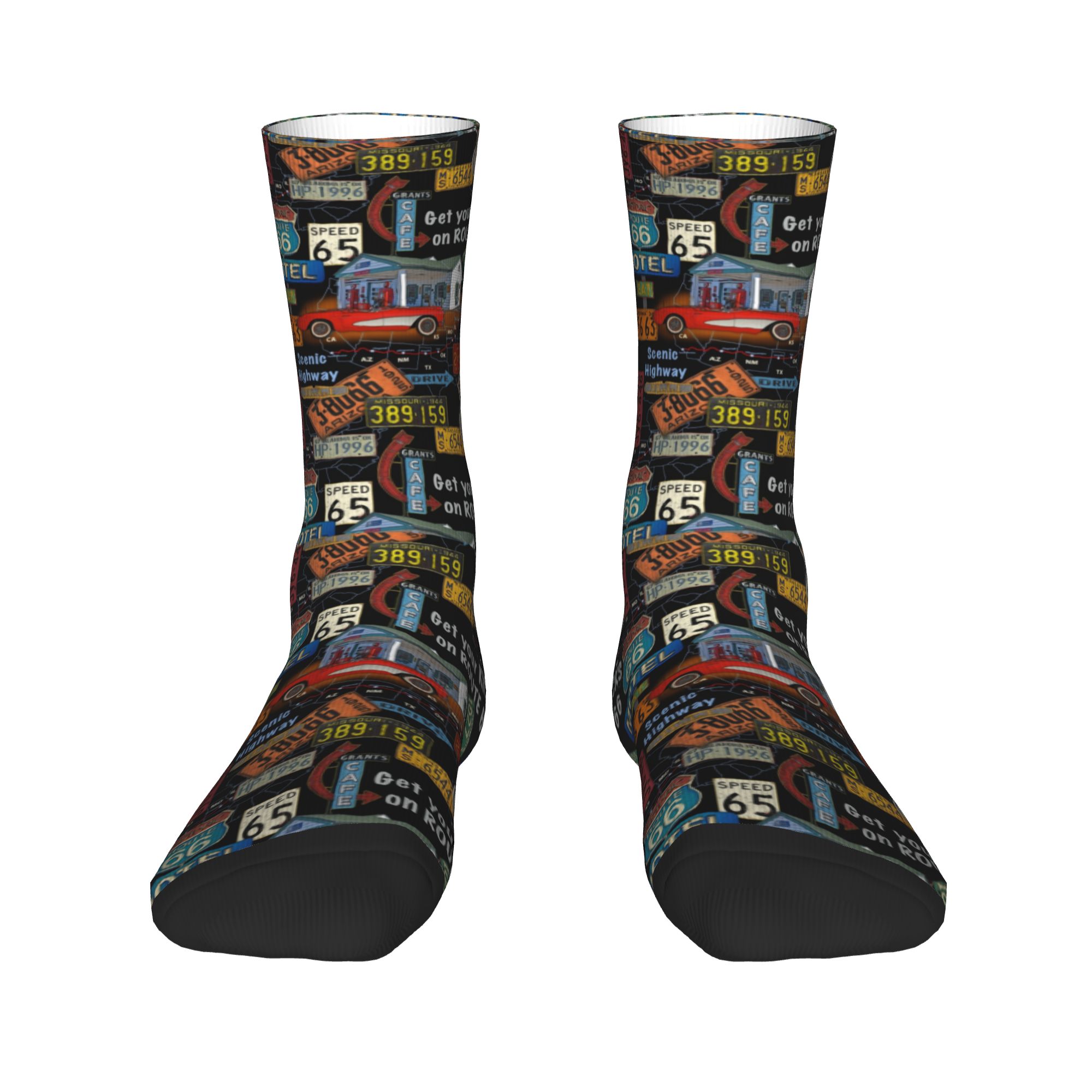 カスタムファッションヴィンテージアメリカロードルート66ソッ - Vintage Fashion Mens のレビューと価格