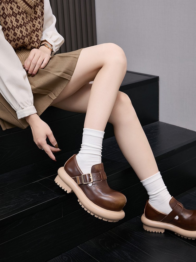 英国風ヴィンテージ牛革本革ダービーシューズ レディース プラ - Vintage Fashion Mens のレビューと価格