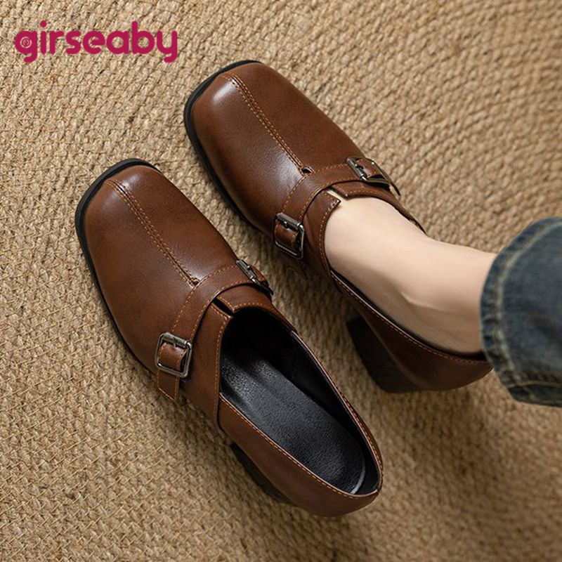 Girseaby ヴィンテージ女性パンプススクエアトゥブロッ - Vintage Fashion And Design のレビューと価格
